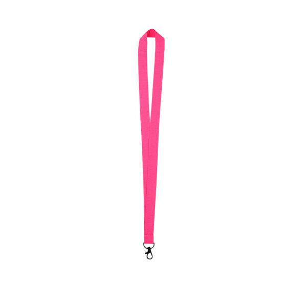 Lanyard de poliéster rosa fluorescente personalizado