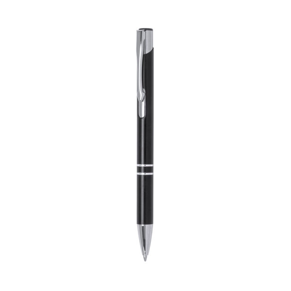 Bolígrafo metálico negro tinta azul personalizado