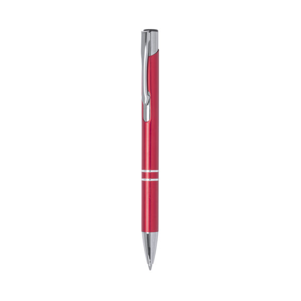 Bolígrafo metálico rojo tinta azul personalizado