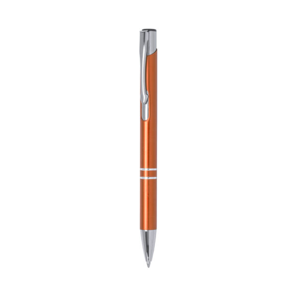 Bolígrafo metálico naranja tinta azul personalizado