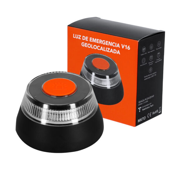 Luz de emergencia homologada V16 negra