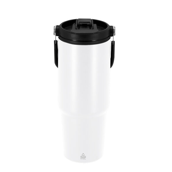 Vaso térmico de acero inoxidable reciclado blanco