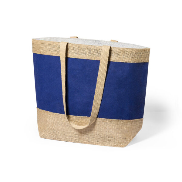 Foto detalle bolsa azul abierta