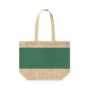 Bolsa de playa de yute y algodón verde
