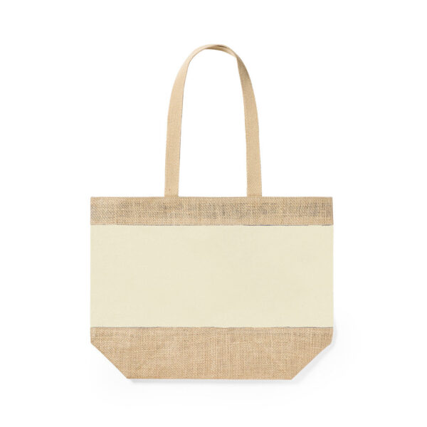 Bolsa de playa de yute y algodón natural